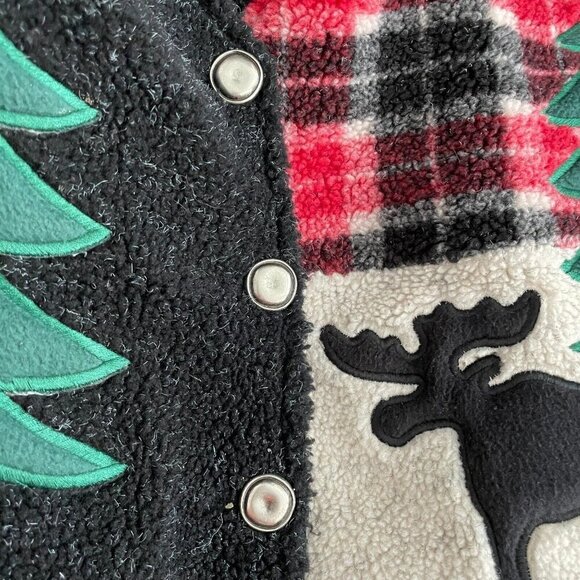 Christopher & Banks Ugly Christmas Sweater Vest Womens Sz M Embroidered Holiday - Picture 4 of 11